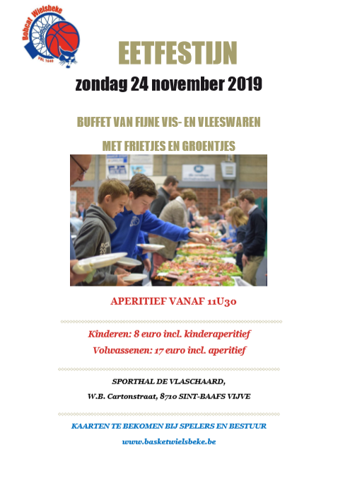 Bestel nu je kaarten voor onze jaarlijkse eetfestijn!